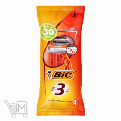 Сравнить цены на Бритва BIC 3 чоловіча 4шт