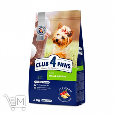 Сравнить цены на Корм сухой Club 4 Paws Премиум для взрослых собак малых пород 2кг