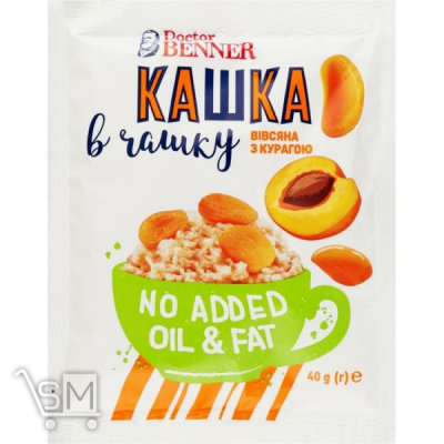 Сравнить цены на Каша Doctor Benner Кашка в чашку овсяная с курагой 40г