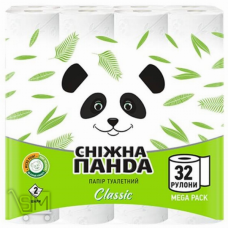 Туалетний папір Сніжна Панда Classic двошаровий 32шт