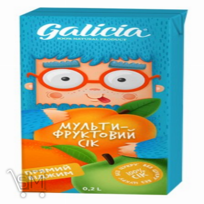 Сравнить цены на Сок Galicia мультифруктовый с мякотью из смеси плодов 200мл