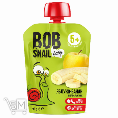 Сравнить цены на Пюре Snail Bob яблоко-банан детское 90г