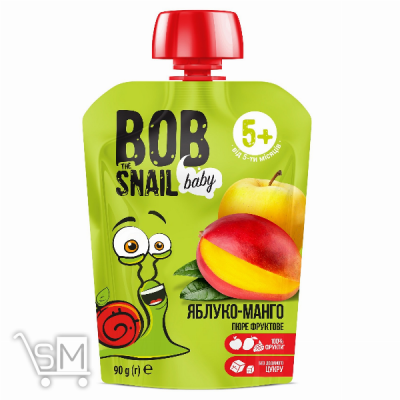 Сравнить цены на Пюре Snail Bob яблоко-манго детское 90г