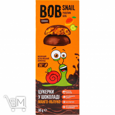 Сравнить цены на Цукерки Bob Snail Манго в молочному шоколаді 30г