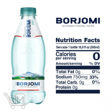 Вода минеральная Borjomi сильногазированная 0,5л
