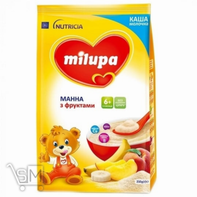 Сравнить цены на Каша молочная Milupa сухая быстрорастворимая манная с фруктами 210г