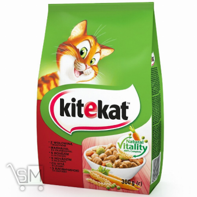 Сравнить цены на Корм Кіtekat для котов сухой с говядиной и овощами 300г