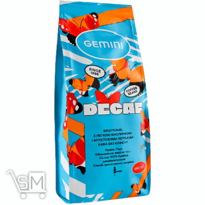 Сравнить цены на Кофе Gemini Decaffeinato в зернах 250г