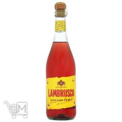 Сравнить цены на Вино игристое Sizarini Lambrusco розовое полусладкое 8% 0,75л