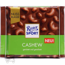 Шоколад молочный Ritter Sport с орехами кешью 100г