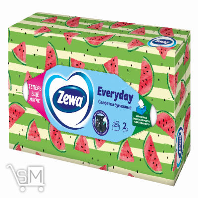 Сравнить цены на Серветки Zewa Everyday косметичні для обличчя 2 шари 100шт