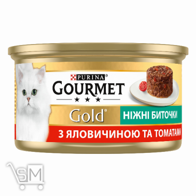 Сравнить цены на Корм Gourmet Gold Ніжні биточки з яловичиною та томатами для дорослих котів 85г