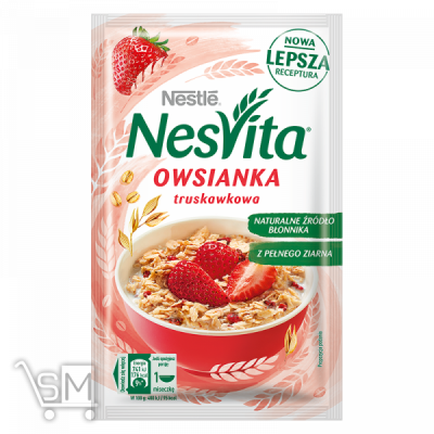 Сравнить цены на Каша вівсяна NESTLÉ® NESVITA® солодка з молоком і шматочками полуницею 45г