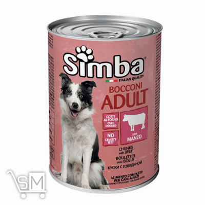 Сравнить цены на Корм Simba Кусочки с мясом для собак 415г