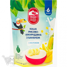 Каша молочная рисово-кукурузная Biggi Diggi с бананом сухая 200г