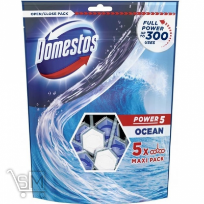 Сравнить цены на Блок для унитаза Domestos Power 5 Макси Свежесть океана 55г*5шт