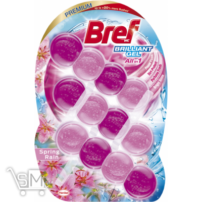 Сравнить цены на Блок для унитаза Bref Spring Rain Brilliant Gel 42г*3шт