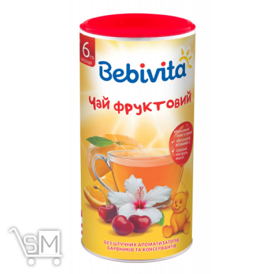 Сравнить цены на Чай Bebivita Фруктовый Сухой быстрорастворимый для детей с 6 месяцев 200г