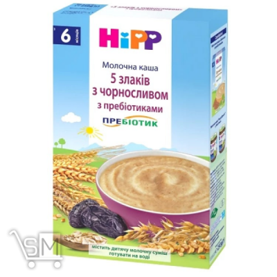 Сравнить цены на Каша HiPP 5 злаків молочна з чорносливом та пробіотиками 250г