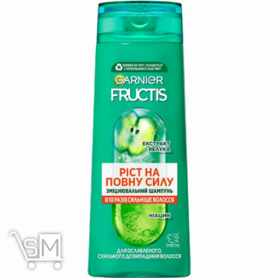 Сравнить цены на Шампунь Garnier Fructis Ріст на повну силу зміцнюючий для ослабленого волосся схильного до випадання 400мл