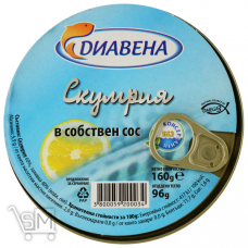Скумбрия Diavena в собственном соку 160г