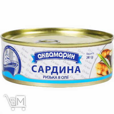 Сравнить цены на Сардина Аквамарин Ризька в олії 240г