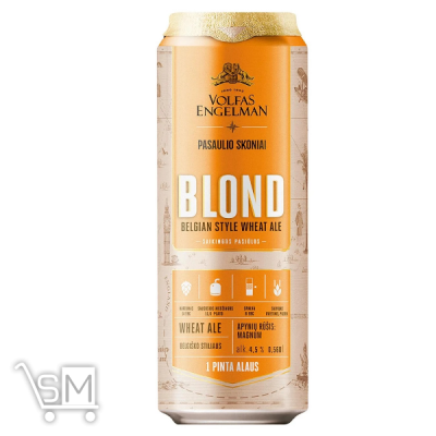 Сравнить цены на Пиво Volfas Engelman Blond світле ж/б 4.5% 0.568л