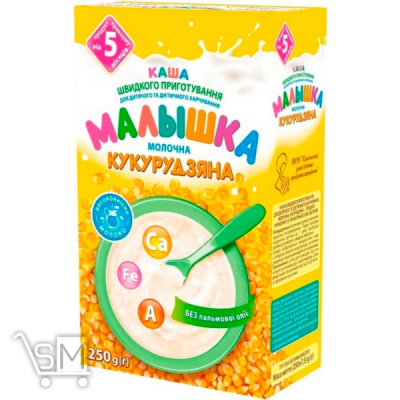 Сравнить цены на Каша дитяча Малишка кукурудзяна молочна суха з 5 місяців 250г