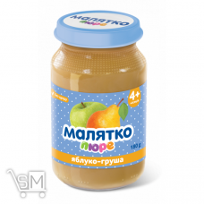 Пюре Малятко груша-яблоко для детей с 4 месяцев 180г
