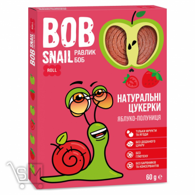Сравнить цены на Конфеты Bob Snail натуральные яблочно-клубничные 60г