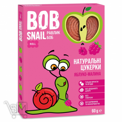 Сравнить цены на Цукерки Bob Snail натуральні яблучно-малинові 60г