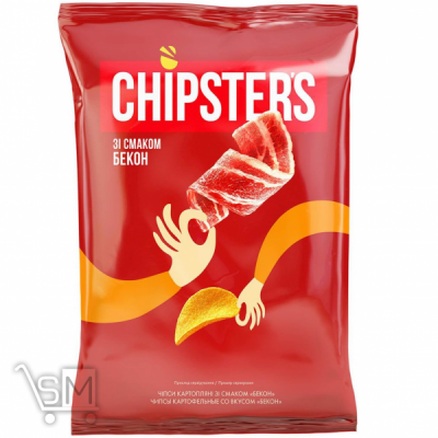 Сравнить цены на Чипси Flint Chipsters картопляні зі смаком бекону 130г