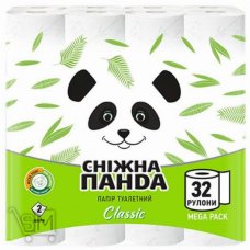 Туалетная бумага Снежная Панда Classic двухслойная 32шт