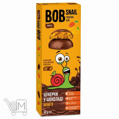 Сравнить цены на Цукерки Bob Snail мангові в молочному шоколаді без цукру 30г