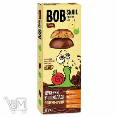 Сравнить цены на Конфеты Bob Snail яблочно-грушевые в молочном шоколаде 30г