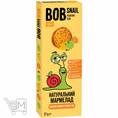 Сравнить цены на Мармелад Bob Snail Яблоко-манго-тыква-чиа 27г