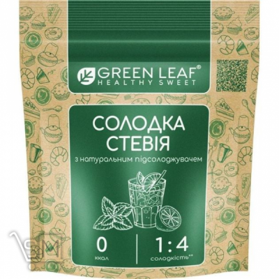Сравнить цены на Заменитель сахара Green Leaf Сладкая стевия 100г