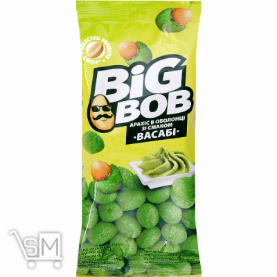 Сравнить цены на Арахис Big Bob соленый в хрустящей оболочке со вкусом васаби 55г