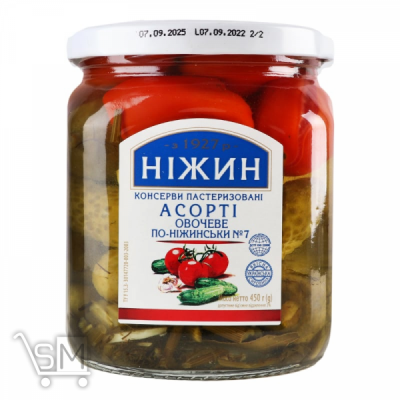 Сравнить цены на Ассорти овощное Нежин По-Нежински №7 450г