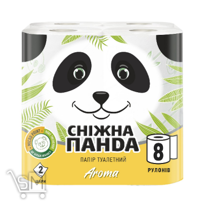 Сравнить цены на Туалетний папір Сніжна Панда Арома двошаровий 8шт