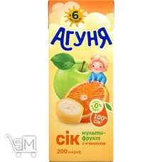 Сок Агуша мультифруктовый с мякотью для детей с 6 месяцев 200мл