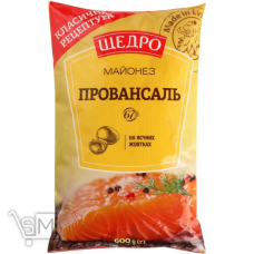 Майонез Щедро Провансаль 67% 600г