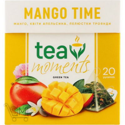 Сравнить цены на Чай зелений Tea Moments Mango Time 1,7г*20шт