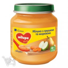 Пюре фруктовое Milupa Яблоко с грушей и морковью 125г