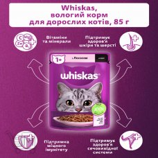 Корм Whiskas Лосось в соусе для взрослых кошек 85г