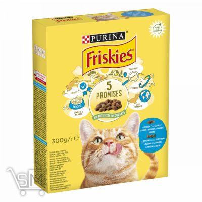 Сравнить цены на Корм для дорослих кішок «Friskies» «Смак лосося та овочів» сухий 300г