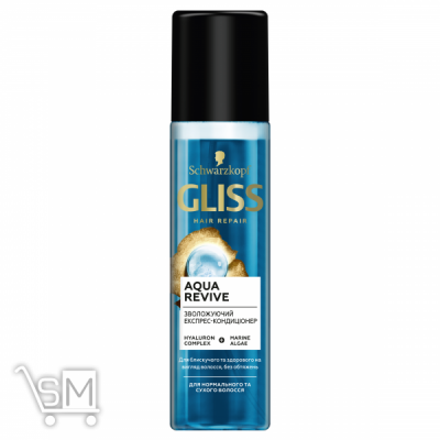 Сравнить цены на Кондиціонер Gliss Kur Aqua Revive експрес для сухого та нормального волосся 200мл