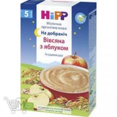 Каша молочная Hipp Organic Спокойной ночи овсяно-пшеничная с яблоком для детей с 5 месяцев 250г