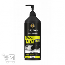 Шампунь-гель для душу Dalas Total Clean 3в1 чоловічий 1л