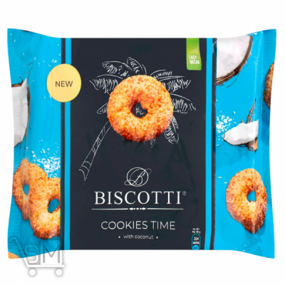 Сравнить цены на Печиво Biscotti Cookies time з кокосом 160г